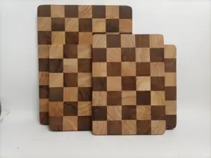 Rectangular Large Thick Walnut Wood Wooden End Grain Cutting Chopping Board Checker Cutting Board