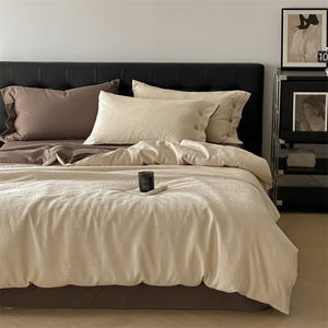 Ensemble <span class=keywords><strong>de</strong></span> <span class=keywords><strong>housse</strong></span> <span class=keywords><strong>de</strong></span> <span class=keywords><strong>couette</strong></span> 100% coton <span class=keywords><strong>lavé</strong></span> <span class=keywords><strong>lin</strong></span> sensation super douce confortable chic léger ensemble <span class=keywords><strong>de</strong></span> literie pour la maison - Product Image 1