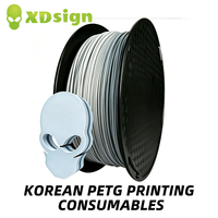 Filament PETG pour imprimante 3D XDSIGN, 1,75 mm, 1 kg/5 kg, gris translucide, résistant aux chocs, plastique pour affichage LED et signalétique