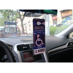 Porta Permiso de Estacionamiento para <span class=keywords><strong>Discapacitados</strong></span> con Gancho Grande, Bolsa de Estacionamiento para <span class=keywords><strong>Discapacitados</strong></span> con Clip de Botón, con Logotipo y Caracteres para Documentos de Discapacidad - Product Image 5