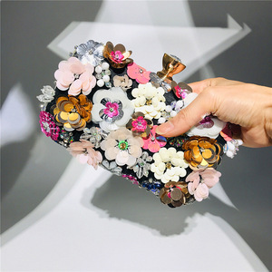 Bolsos de Mano con Flores para Mujer, Elegantes para Bodas y Fiestas, Bolsos de Hombro de Lujo con Cadena para Damas, Bolsos de Noche - Product Image 5