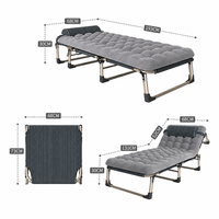 Lit pliant portable et durable en toile et métal pour jardin, léger avec matelas souple – Fabrication usine
