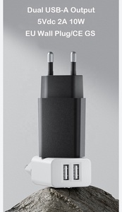 Cargador de Pared con Certificación CE GS Premium, Enchufe Europeo, Dos Puertos USB, 5V 2A 10W, Adaptador de Corriente Alterna para Teléfono Móvil - Product Image 2