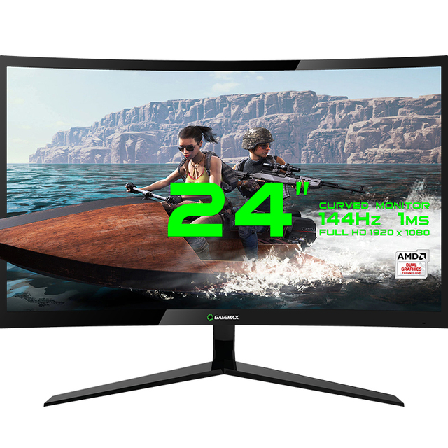 GAMEMAX- LED Monitor 24 Inch 144hz Gaming Monitor 24 Inch Curved Monitor 144hz