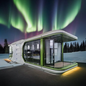 Prefabricado 38 metros cuadrados personalizado al aire libre Oficina Showroom Resort Hotel Prefab Luxury Mobile Space Capsule House - Product Image 1