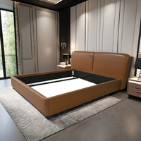 Base de lit d'hôtel moderne de luxe en PU avec dessus capitonné en velours doux et cadre en bois - Tailles et couleurs personnalisables