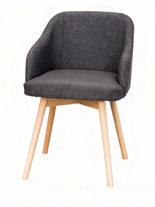Modern <b>Armchair</b> for Home Office & Hotel Comfortable Leisure Chair with Wood Panel Fabric <b>Dining</b> Room Furniture - Product Image 3