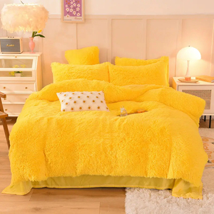 Grosir Set tempat tidur cerpelai beludru ukuran <span class=keywords><strong>king</strong></span> 4-potong Set seprai tempat tidur nyaman lembut hangat rumah ruang tidur belanja Online