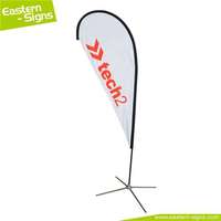 Drapeau publicitaire extérieur en forme de larme en tissu tendu en aluminium facile à installer pour la plage - En vente