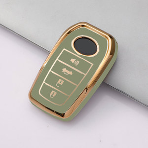 Étui de protection pour clé en TPU avec bord doré pour Toyota Chr Rav4 Auris Avensis Prius <span class=keywords><strong>Aygo</strong></span> Camry Corolla Land Cruiser 200 Prado Crown Shell Fob - Product Image 3
