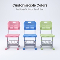 Meubles scolaires, bureau d'apprentissage et chaise en plastique, personnalisation de la couleur et de la taille