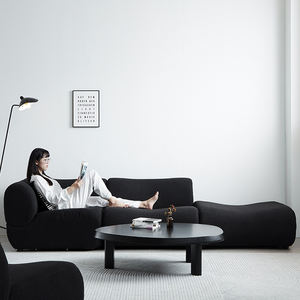 Sofá Modular en Forma de L, Tapizado en Tela Negra, Relleno de Espuma, Muebles para Sala de Estar - Product Image 5