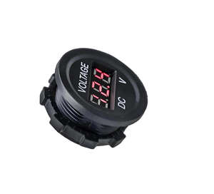 Voltmètre et ampèremètre de voiture 12-24V avec affichage numérique, matériau PC ignifuge, lumières LED (rouge/vert/bleu) - Product Image 1