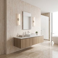 Carreaux muraux en pierre de travertin flexibles et imperméables modernes de 600*1200 mm, panneaux muraux en pierre souple pour revêtement de villa