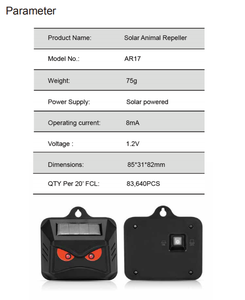 Répulsif pour animaux X-Pest à énergie solaire, chasseur de cerfs de sanglier étanche avec lumières LED clignotantes pour le contrôle des mouches en <span class=keywords><strong>intérieur</strong></span> - Product Image 4