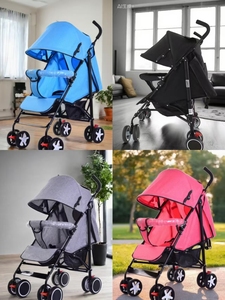 Cochecito de bebé ligero y compacto con paraguas, ideal para viajar, con plegado compacto y reclinación multiposición. - Product Image 2