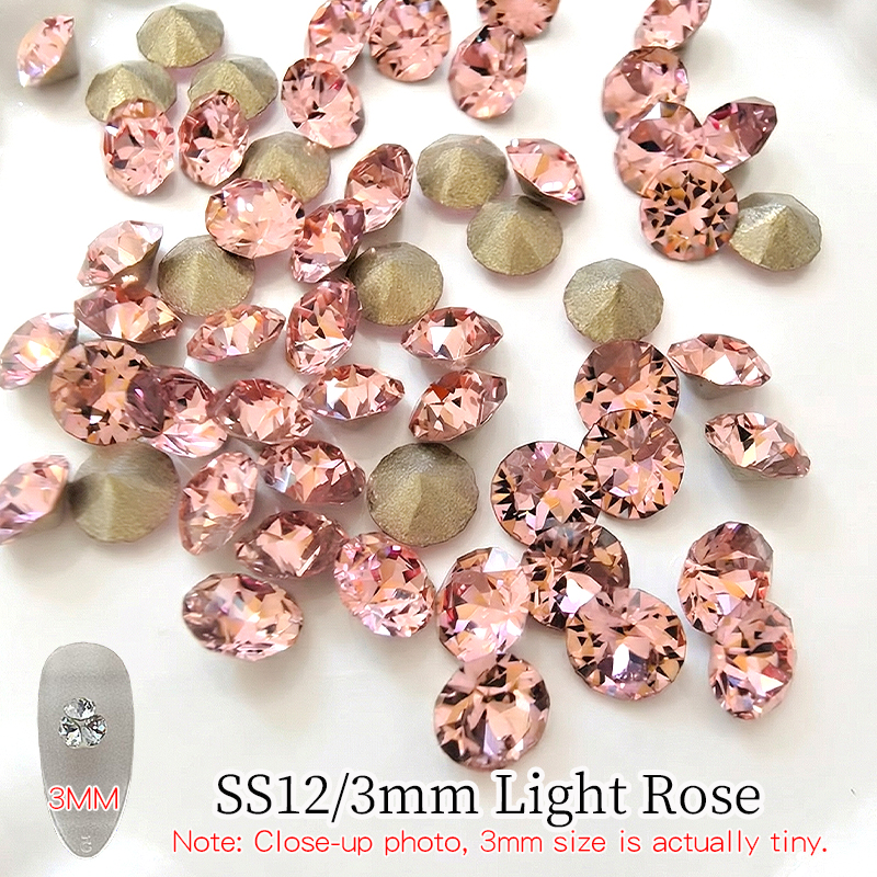 SS12/3mm LightRose 6pcs