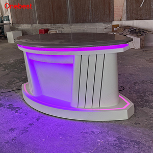 Console de réception moderne pour studio de télévision en Corian haut de gamme avec éclairage LED - Product Image 3