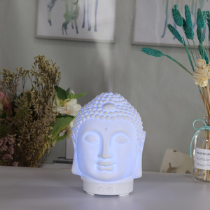 Buddha Head Aroma <b>Diffuser</b> <b>Ceramic</b> Humidifier With Led Light 0.5L Ultrasonic Silent For Home Office Decor - Product Image 4