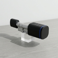 Serrure de porte numérique intelligente et biométrique Tuya App WiFi Compatible Digital IC Card Clé mécanique Serrure à cylindre en aluminium