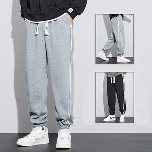 New Lightweight Men's Streetwear <b>Joggers</b> Customizable Polyester Straight Nonwoven Loose <b>Baggy</b> Trousers Canvas Fabric Casual - Product Image 2