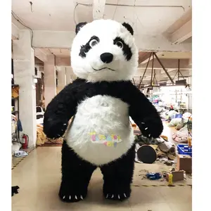 Costume da panda gonfiabile in pelliccia lunga CE 2m/2.6m/3m in vendita