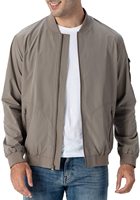 Blouson bomber pour homme, couleur unie, fermeture éclair, coupe-vent, décontracté, pour l'automne, 100% polyester, col montant, coupe régulière