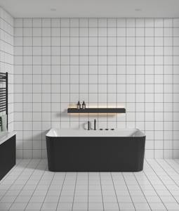 Baignoire autoportante en acrylique de luxe contemporaine pour hôtel avec système de drainage - Product Image 3