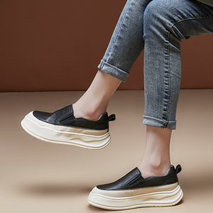 GON22 <span class=keywords><strong>Scarpe</strong></span> Casual Sportive da <span class=keywords><strong>Donna</strong></span> in Pelle Bianca con Rialzo per Tutte le Stagioni - Primavera Estate Autunno Inverno - Product Image 5