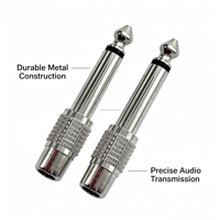 Adaptateur audio de haute qualité en cuivre RCA femelle vers 6,35 mm (1/4 pouce) mâle, convertisseur de signal audio HiFi