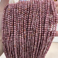 Perles en vrac de rhodonite naturelle facettée de 2 mm, 3 mm, 4 mm pour la fabrication de bijoux - Vente en gros
