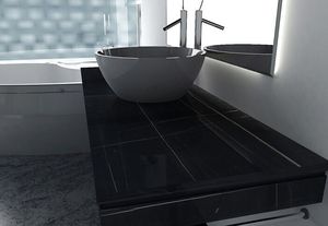 Lastra di Marmo Nero Aziza con Venature Dorate Antiche, Piastrelle per Pavimenti Personalizzate all'Ingrosso - Product Image 2