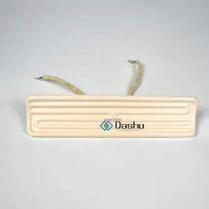 DaShu Home Sauna Heaters Parabolic Plate Resistance White Coated 245x60mm Curved Infrared Ceramic Heater Pad With Thermocouple