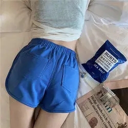 Venta al por mayor de cintura alta de satén antiarrugas Skinny Fit pantalones cortos de las mujeres Casual Sport Yoga Running de alta calidad - Product Image 5