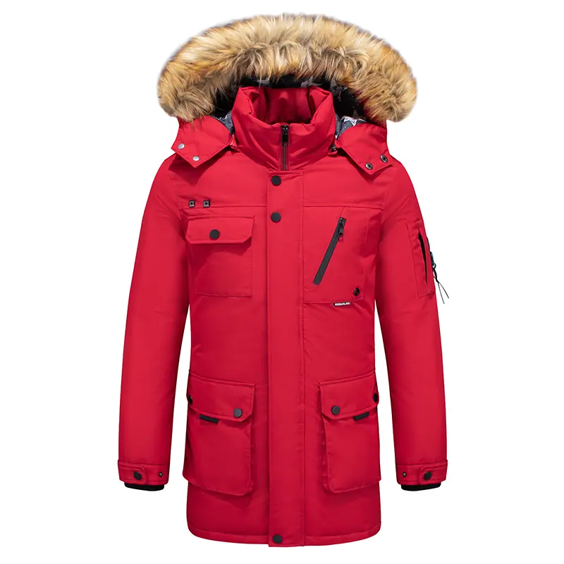 2021 Winter Outdoor Men's Jackets Fashion Long Plus Size Coats Men Thick Fur Collar Jackets
