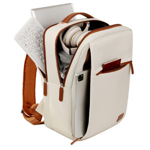 Laptop <b>Backpack</b> Unisex Off White Waterproof <b>Computer</b> Interlayer Travel Casual School Bag Spring 2024 - Product Image 3