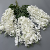 T-FT048 Vente en gros usine de fleurs artificielles de glycine suspendues en soie, glycine blanche pour la maison et les mariages