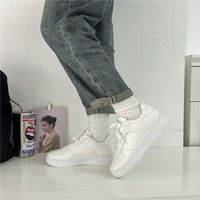 Nouvelles Chaussures de Skate Blanches Vintage 2023 pour Femmes, Style Collège Coréen et Hong Kong, à Lacets, Plateforme, Semelle Intérieure en Maille pour Sports d'Automne