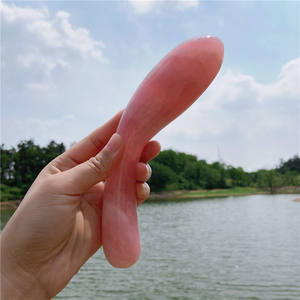 Neuheiten: Natürlicher Kristall Yoni <span class=keywords><strong>Dildo</strong></span> Massagegerät, Heilkristall Rosenquarz Massagestab für Frauen - Product Image 3