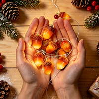 Guirlande lumineuse LED de Noël en forme de cône de pin, lumières féériques à suspendre pour la décoration de chambre, d'ambiance, d'arbre de Noël et de maison