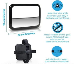 Espejo de seguridad <span class=keywords><strong>para</strong></span> bebé de 360 grados de fácil instalación <span class=keywords><strong>para</strong></span> recién nacido con espejo retrovisor ancho <span class=keywords><strong>para</strong></span> coche de bebé - Product Image 4