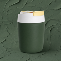 Mug à café OEM 360 ml avec couvercle 2-en-1 et paille intégrée, tasse de voyage personnalisée pour programmes de cadeaux promotionnels