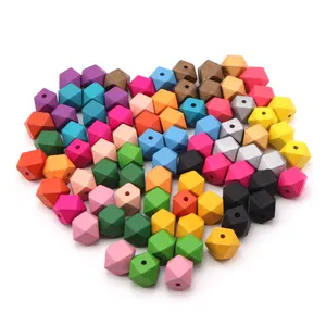2024 Hot Sale Pastel Natural Geometric Wood Octagon Beads