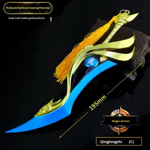 سلسلة مفاتيح يدوية للهدايا من Kai Zure Dragon Blade من سبائك الزنك الإلهية غير المزينة بسلسلة الوحش المدلى بها للدروع المصبوبة للاعبين - Product Image 6