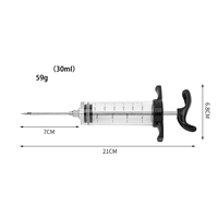 Kit d'injecteur de viande en acier inoxydable de 30ml en plastique pour barbecue seringue d'injecteur de marinade avec aiguille de dinde pour une utilisation dans la cuisine à domicile