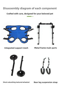 Fauteuil roulant pliable <span class=keywords><strong>pour</strong></span> <span class=keywords><strong>chien</strong></span>, faible MOQ (1 unité), personnalisable, en métal léger, <span class=keywords><strong>pour</strong></span> la rééducation et l'assistance à la marche des animaux de compagnie - Product Image 2