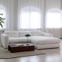 Ensemble de chaises longues en tissu coton-lin, style cabane en bois, avec pieds en bois blancs, coussin de dossier et accoudoirs carrés, personnalisable, directement de l'usine.