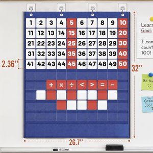 Tabla de Bolsillos con Más de 100 Bolsillos, 120 Tarjetas de Doble Cara, Herramienta de Aprendizaje de Números y Matemáticas para Niños en el Aula - Product Image 6