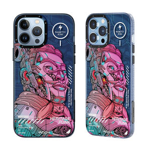 ROCK Fashion Impression InShare étui de protection série Punk Support de Style terre cuite charge sans fil pour iPhone série 13 - Product Image 1