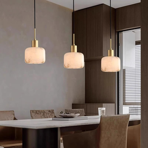 <span class=keywords><strong>Suspension</strong></span> nordique minimaliste en cuivre et albâtre pour salle à manger, chambre principale, restaurant, <span class=keywords><strong>lampe</strong></span> suspendue en marbre et laiton - Product Image 1